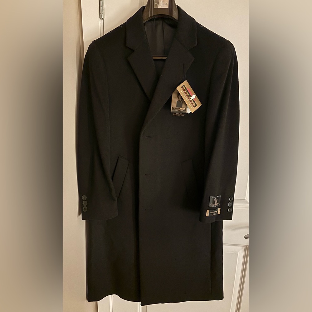 Prontomoda Wool/Cashmere Coat mens black size 40R New With Tags